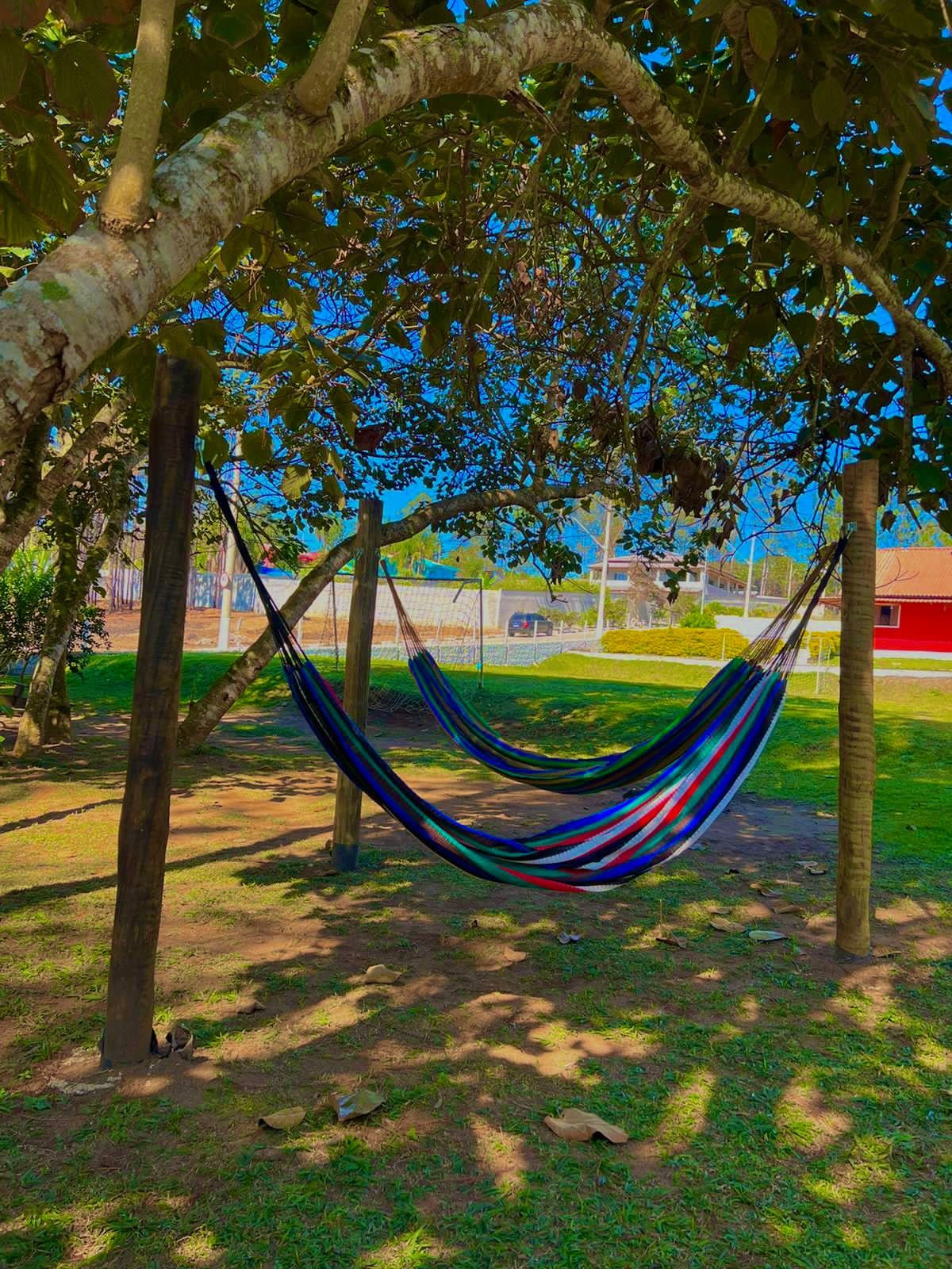 Área de descanso com redes